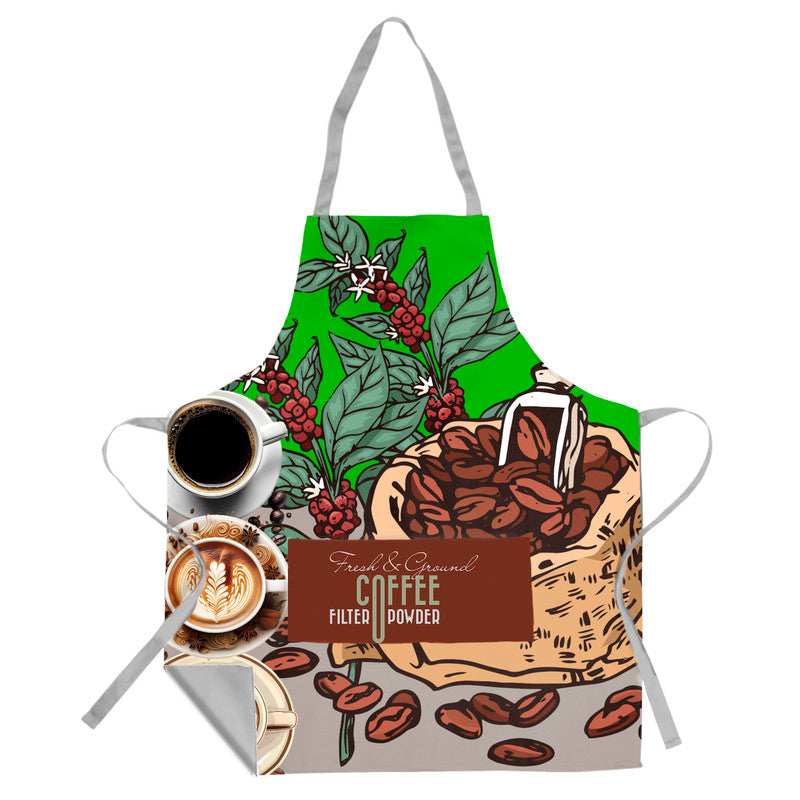 Fresh Coffee Green Medium Length Apron