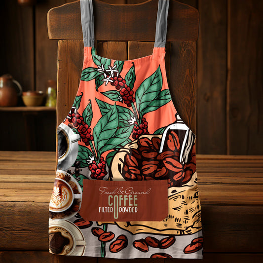 Fresh Coffee Pink Medium Length Apron