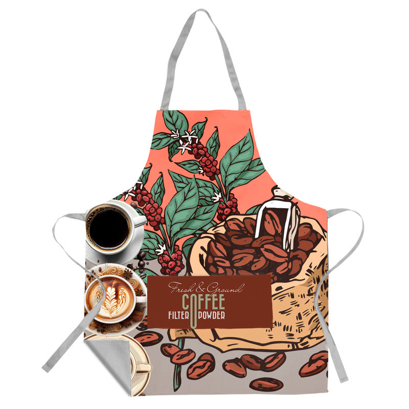 Fresh Coffee Pink Medium Length Apron
