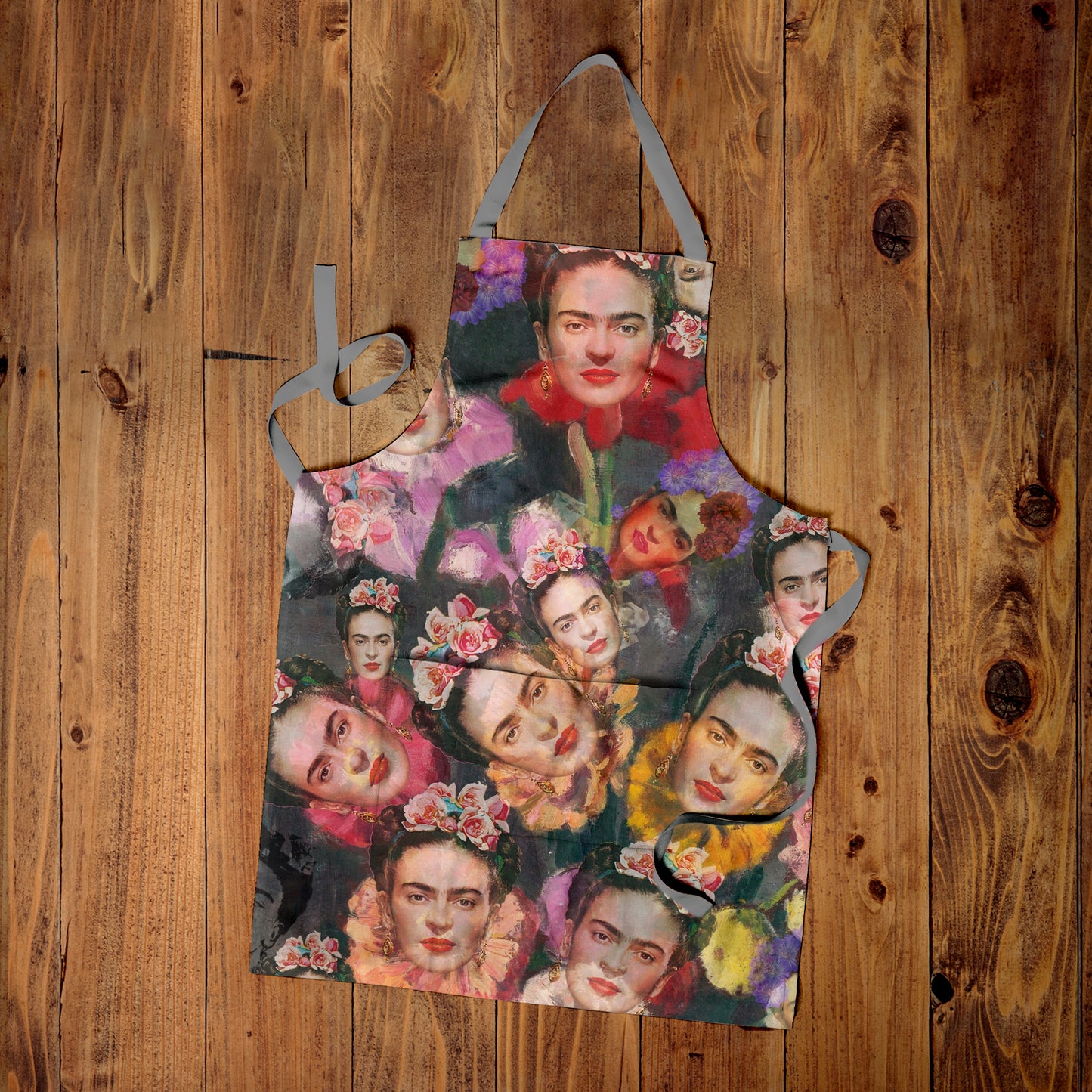 Frida Kahlo Faces Medium Length Apron By Mark Van Vuuren