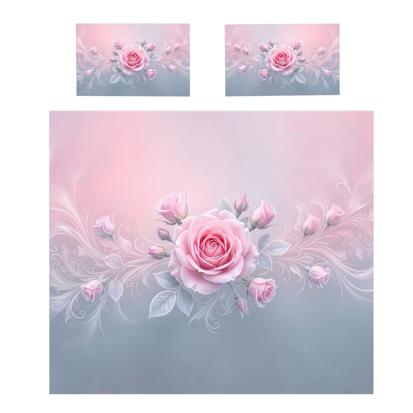 Frosted Rose Blush Duvet Cover Set