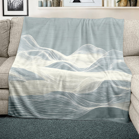 Frosted Waves Light Weight Fleece Blanket by Wikus Schalkwyk