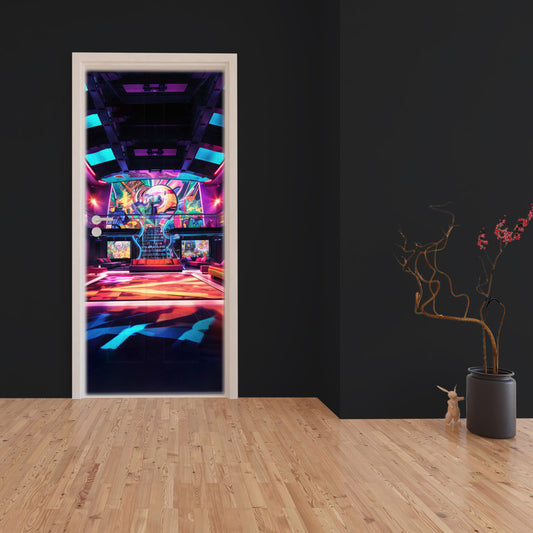 Futuristic Gaming Room Door Decoupage