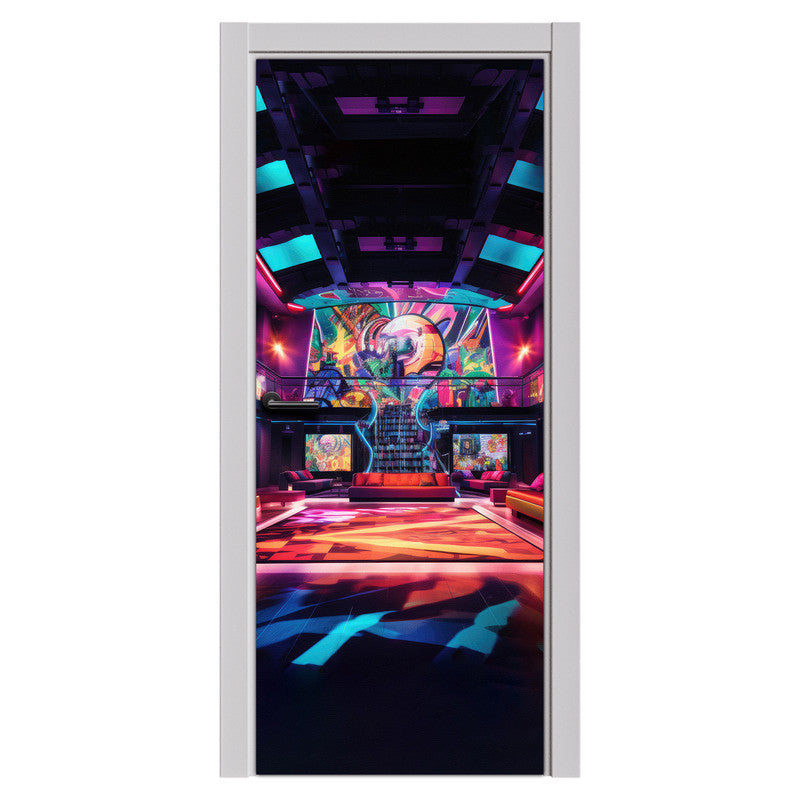 Futuristic Gaming Room Door Decoupage