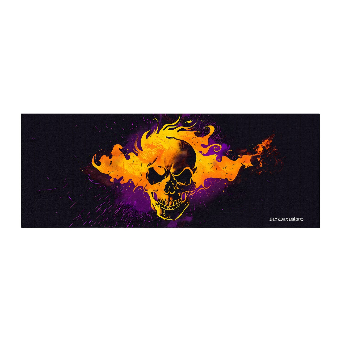 Yellow Gamer Skull Fire by Wikus Schalkwyk Large Desk Pad