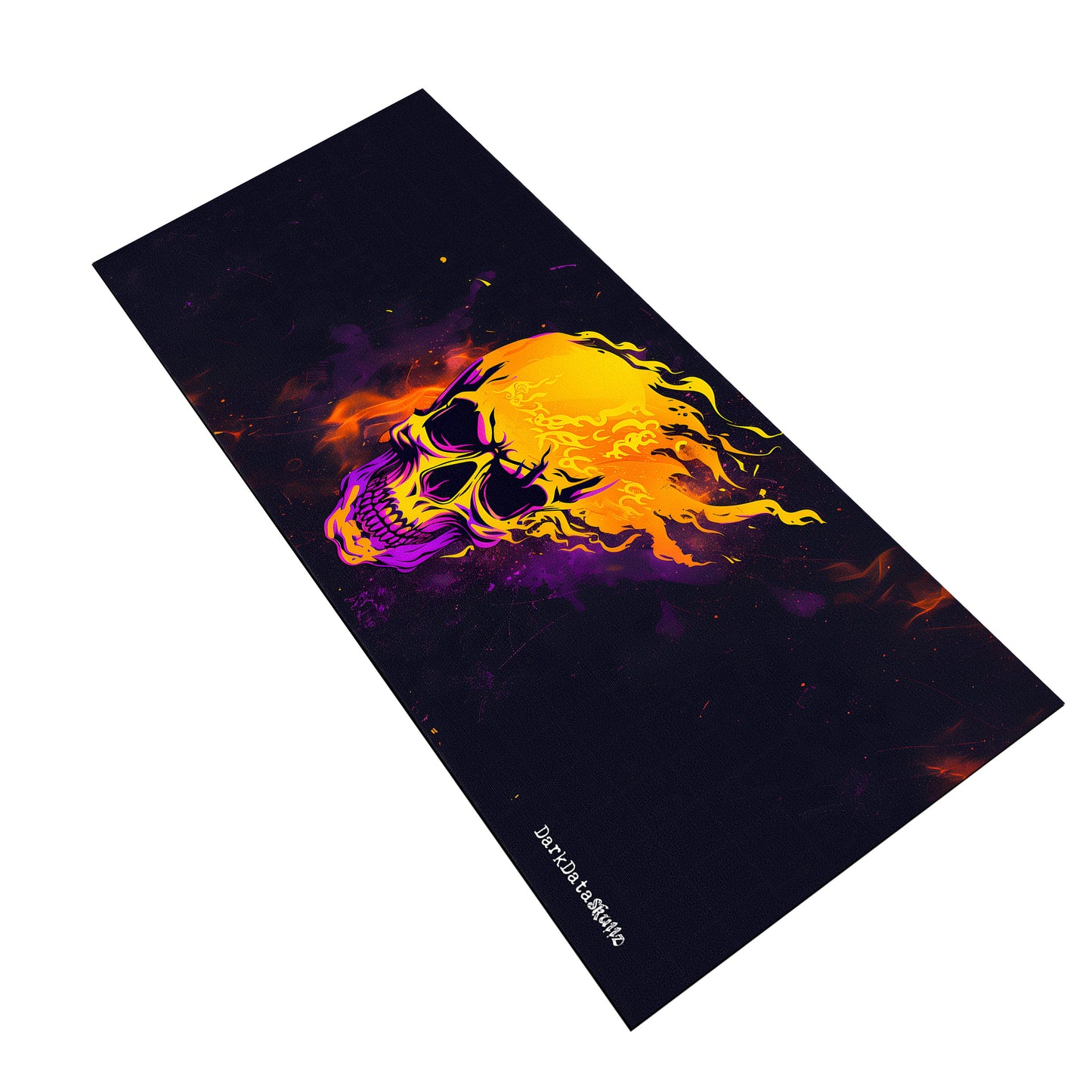 Yellow and Purple Gamer Skull by Wikus Schalkwyk Large Desk Pad