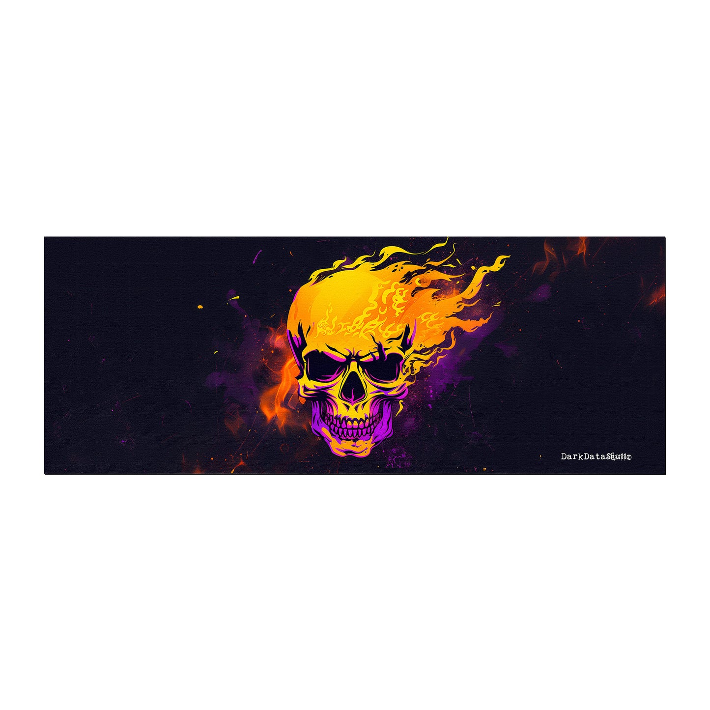 Yellow and Purple Gamer Skull by Wikus Schalkwyk Large Desk Pad