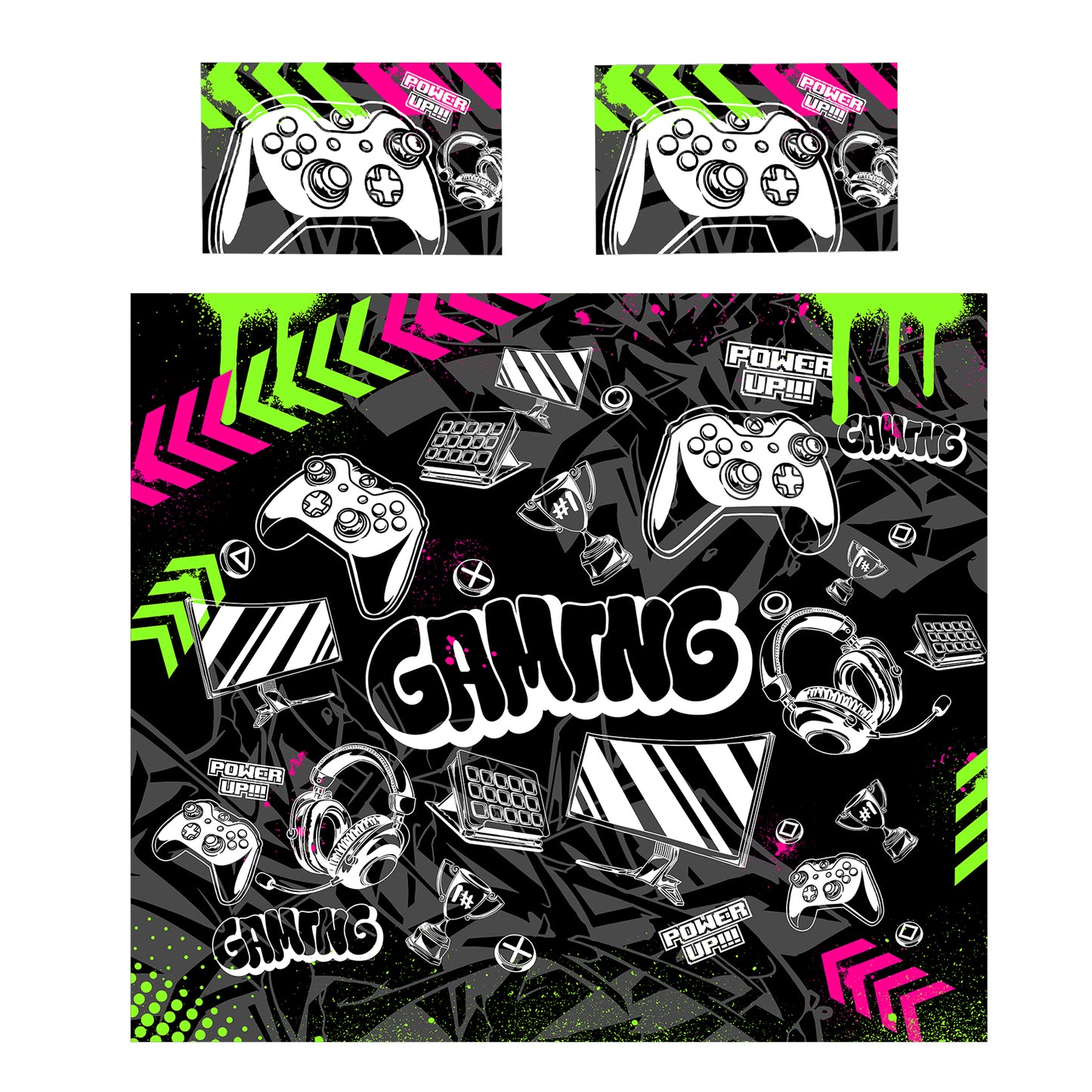 Gaming Cyber Arcade Kids Duvet Cover Set
