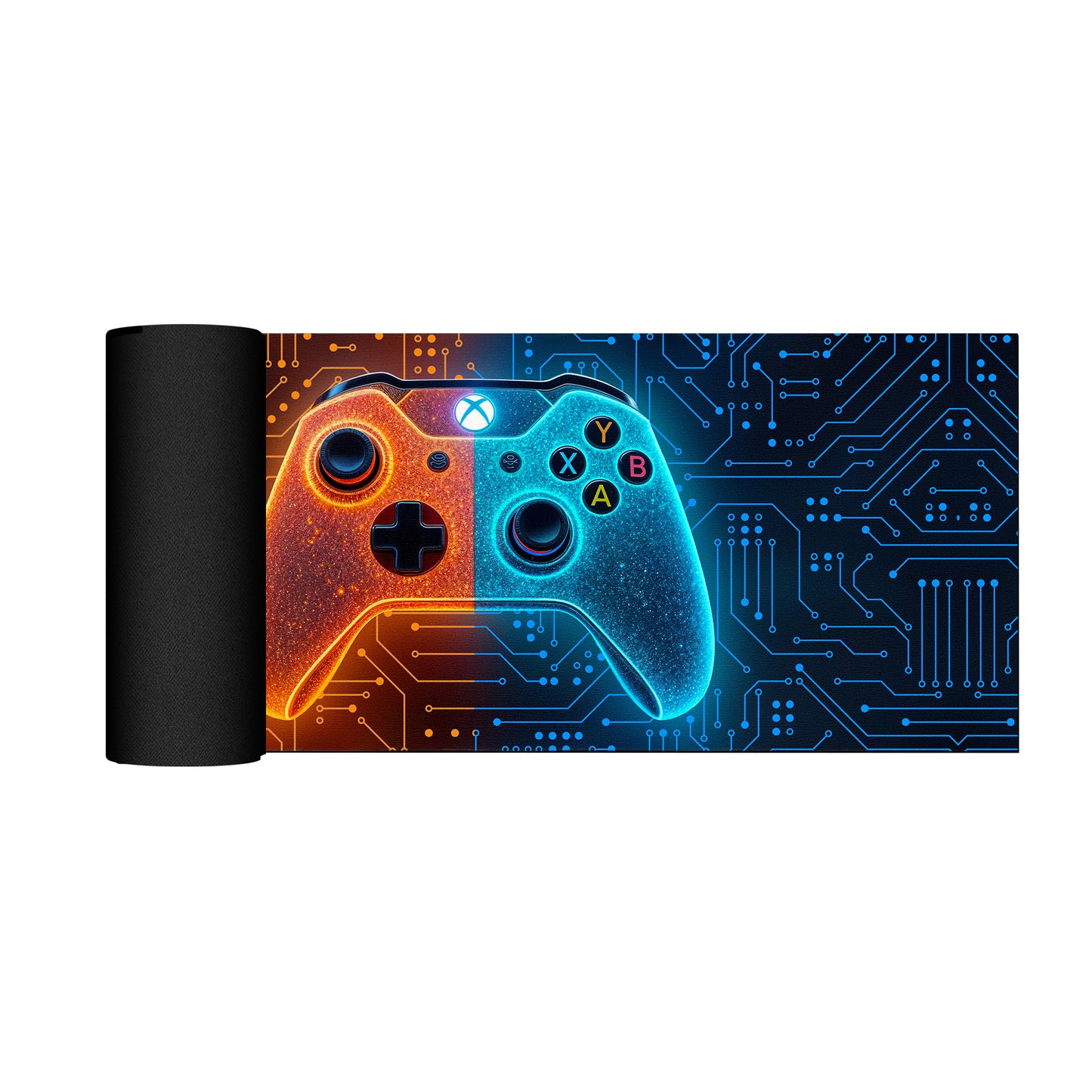 Gaming Orange & Blue Desk Pad