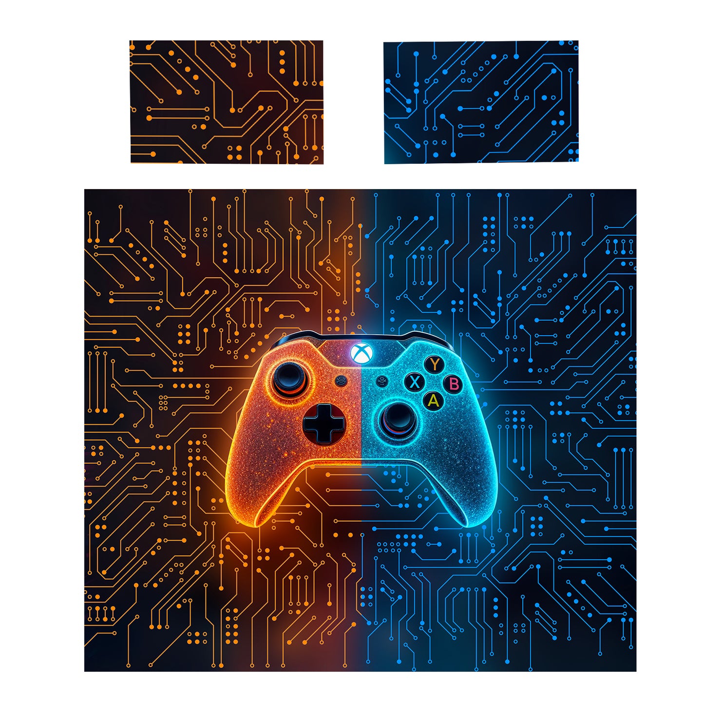 Gaming Orange & Blue Duvet Cover Set