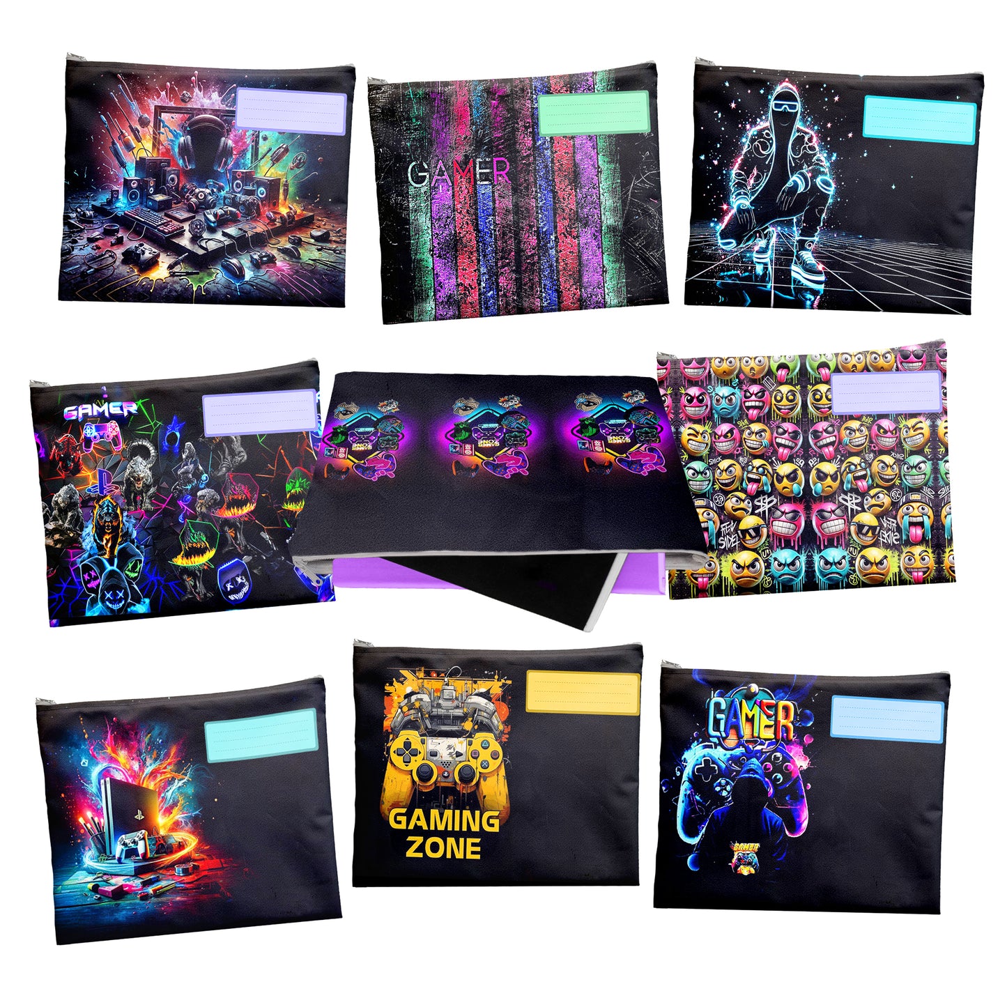 Gaming Subject Savvy Book Bags Set of 9