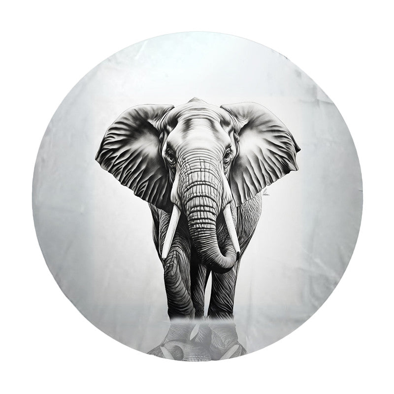 Gentle Giant Elephant Round Tablecloth by Nathan Pieterse
