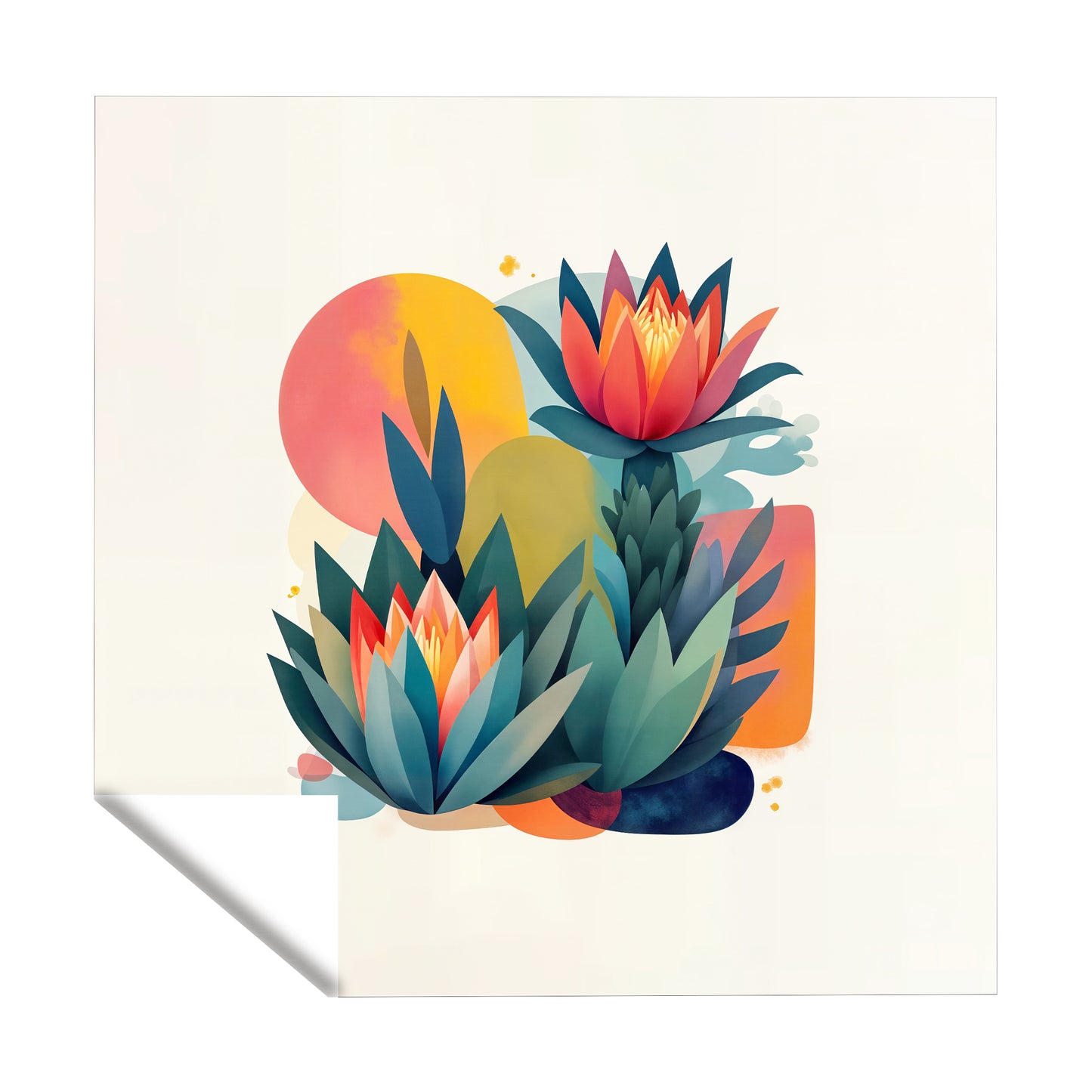 Geometric Protea Mirage Square Tablecloth