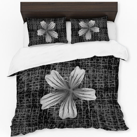 Geranium Renardi Black White Duvet Cover Set by Annette Heymans