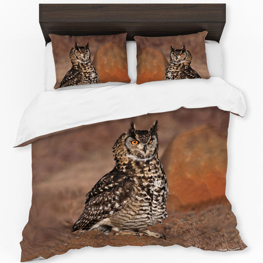 Gevlekte Oor Uil By Annette Heymans Duvet Cover Set