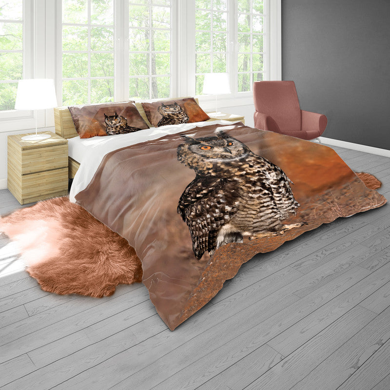 Gevlekte Oor Uil By Annette Heymans Duvet Cover Set