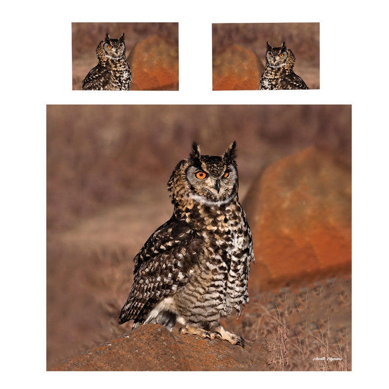 Gevlekte Oor Uil By Annette Heymans Duvet Cover Set