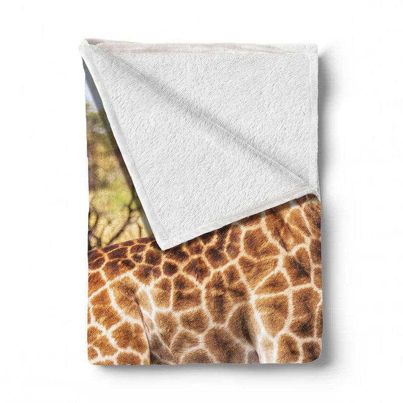 Giraffe Single Light Weight Fleece Blanket by Fanie Heymans
