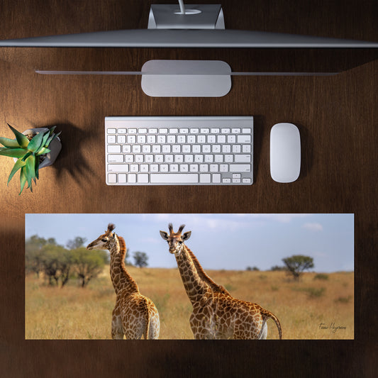 Giraffe Double Large Desk Pad by Fanie Heymans