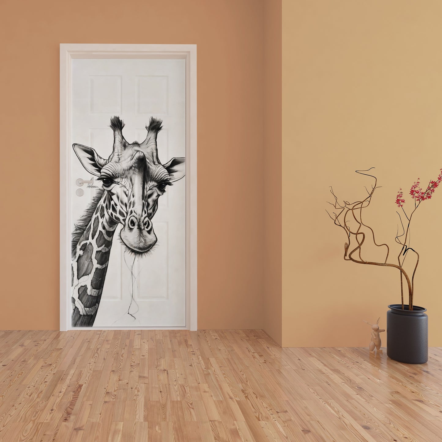 Decoupage -Giraffe Unraveling By Nathan Pieterse Door