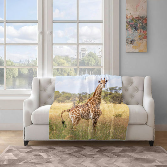 Giraffe Single Light Weight Fleece Blanket by Fanie Heymans