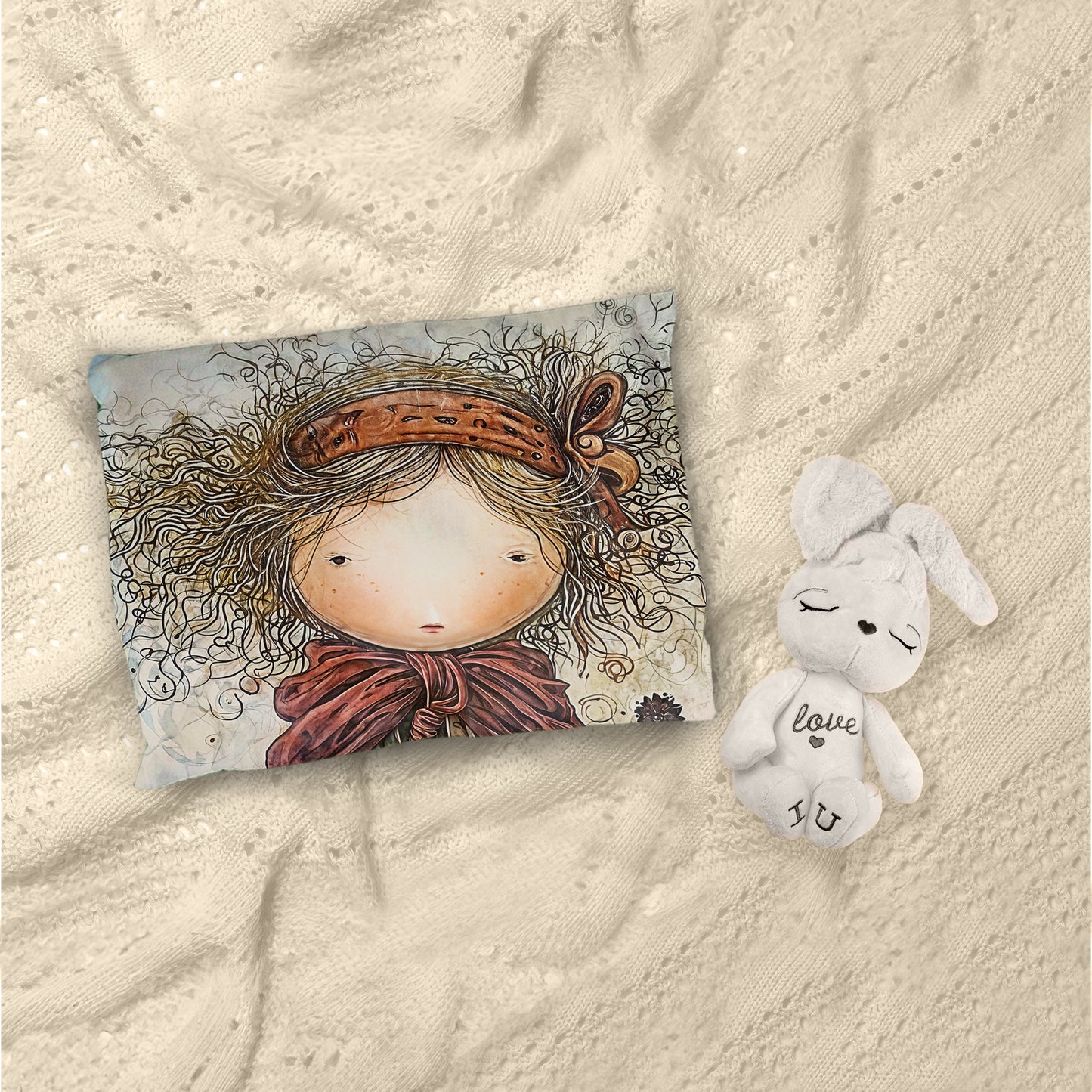 Girl Walking Dog Cot Set