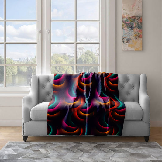 Glowing Spiral Light Weight Fleece Blanket
