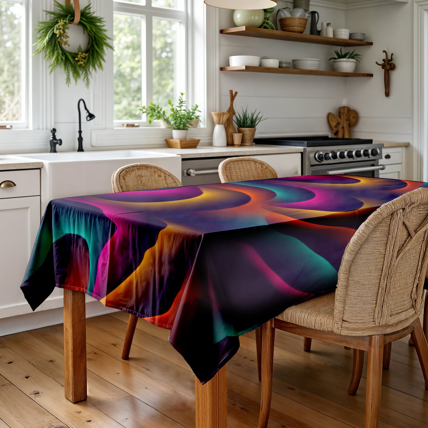 Glowing Spiral Rectangle Tablecloth