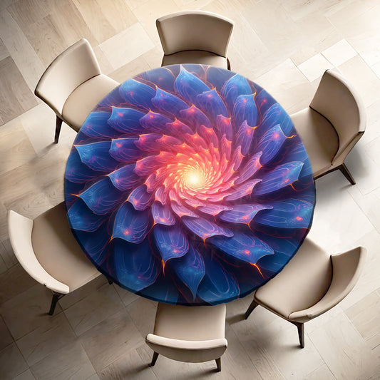 Glowing Succulent Round Tablecloth