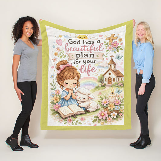 God's Plan Light Weight Fleece Blanket