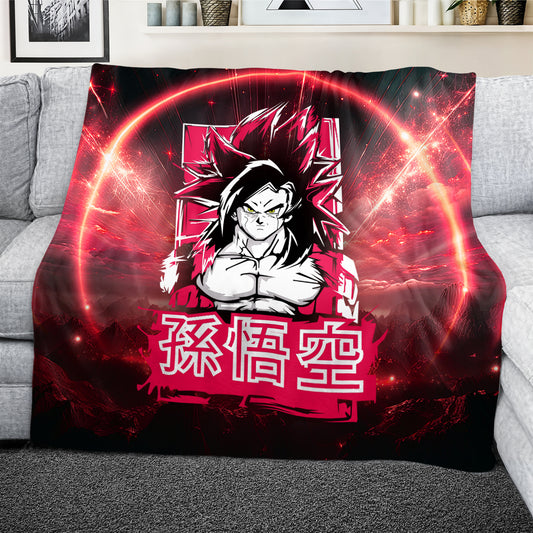 Goku SSJ4 Light Weight Fleece Blanket