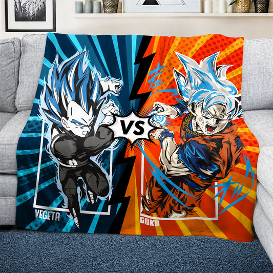 Goku Vs Vegeta Light Weight Fleece Blanket