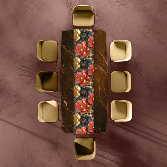 Gold And Peach Peonies Table Runner