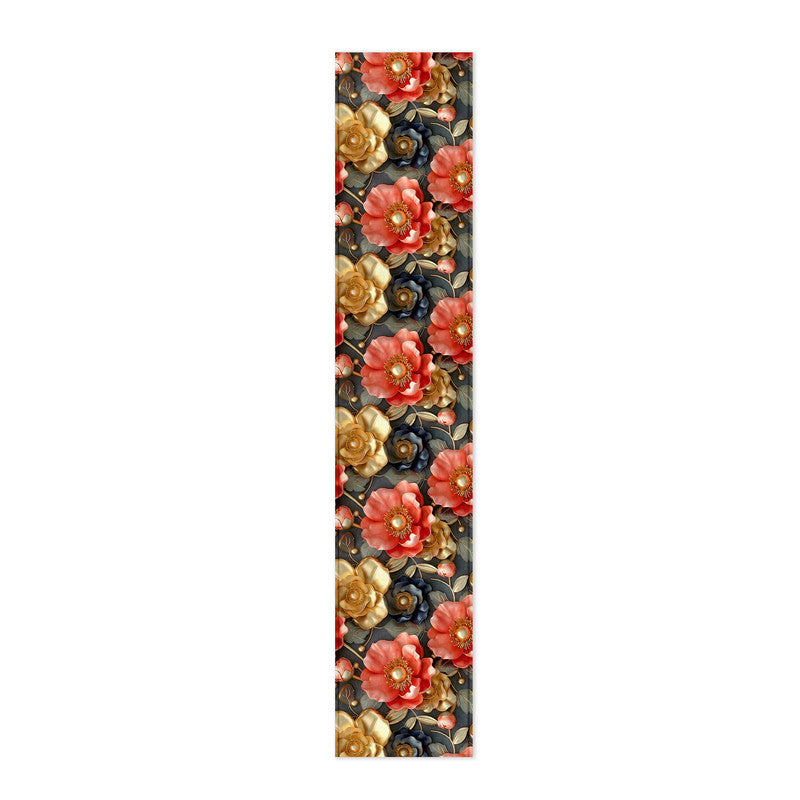 Gold And Peach Peonies Table Runner