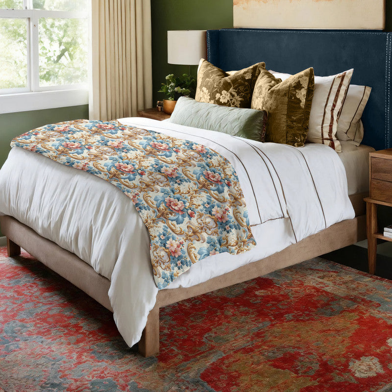 Gold Curves Light Bed Throw