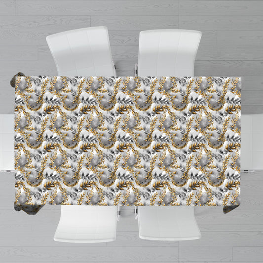 Gold Fern Rectangle Tablecloth