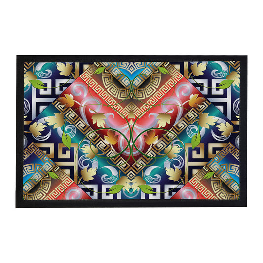 Golden Greek Leave Pattern Door Mat
