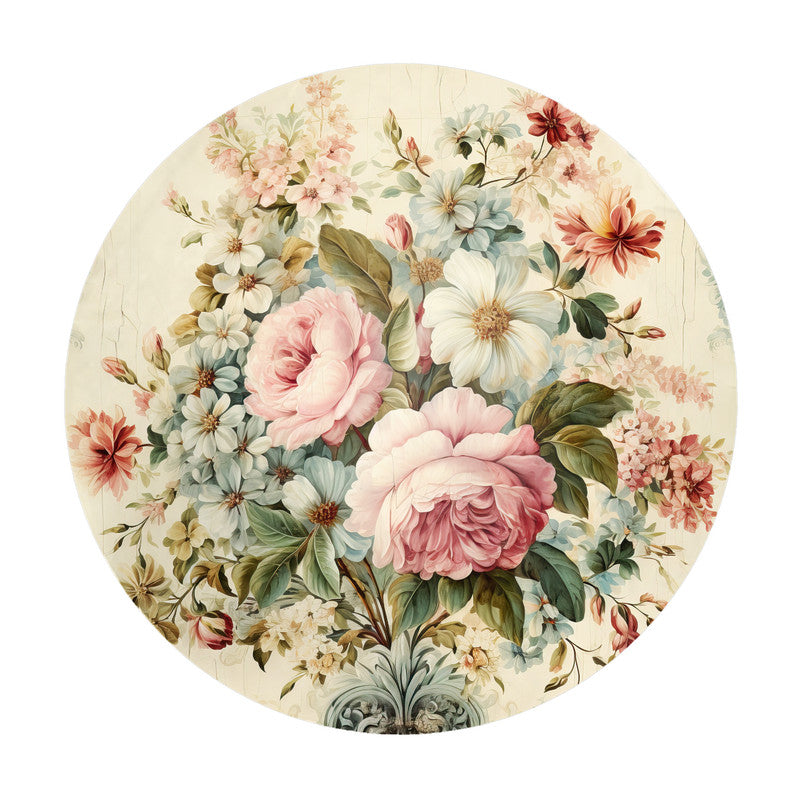 Golden Hour Blossoms Round Tablecloth