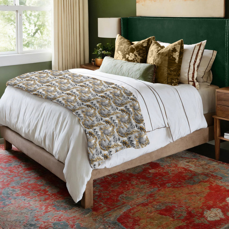 Golden Leaves Light Bed Throw