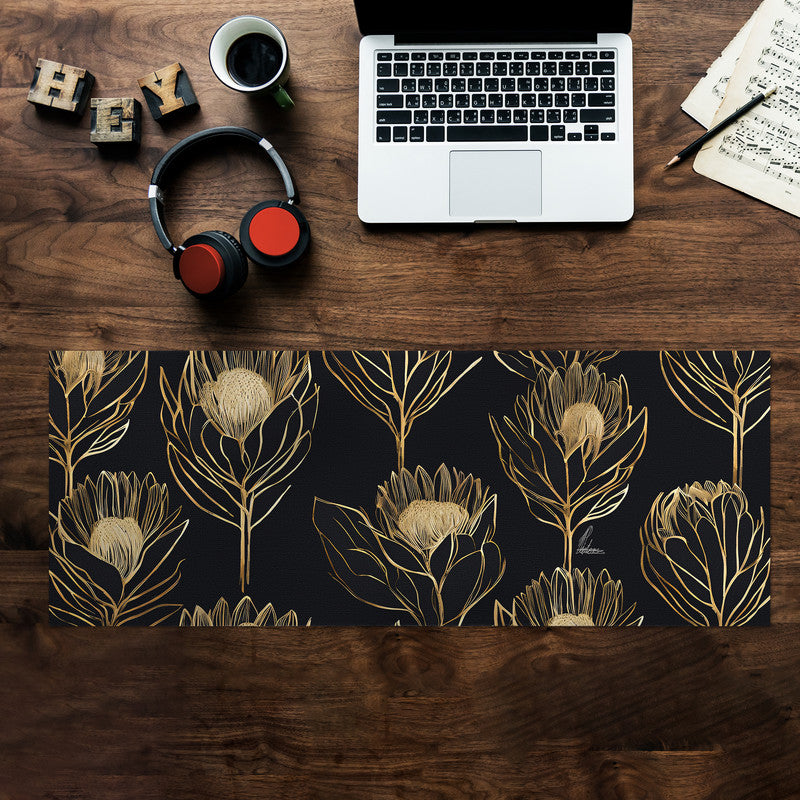 Golden Protea Large Desk Pad by Nathan Pieterse