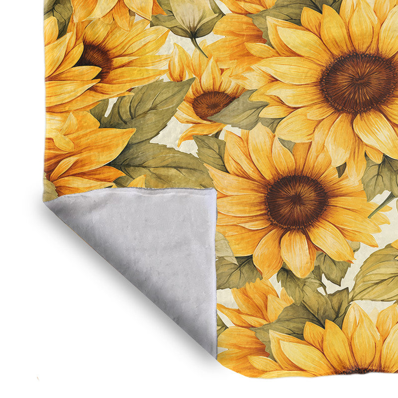 Golden Sunflowers Light Bed Throw