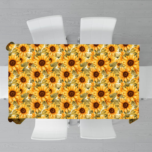 Golden Sunflowers Rectangle Tablecloth