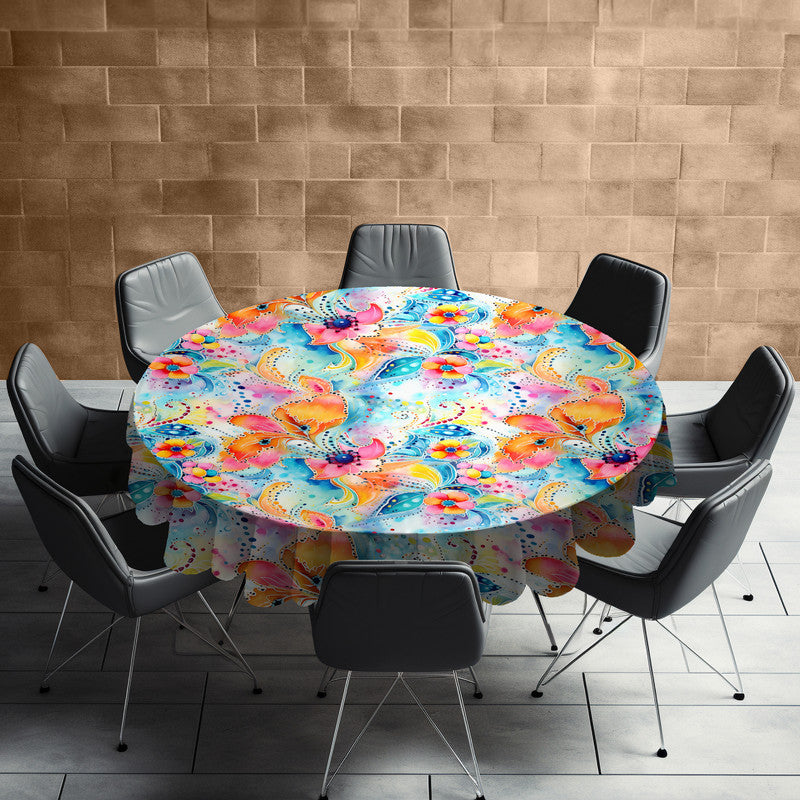 Golden Yellow Round Tablecloth