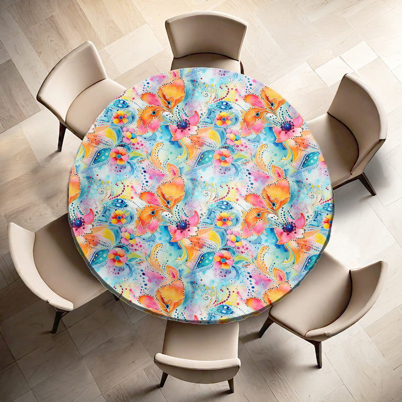 Golden Yellow Round Tablecloth