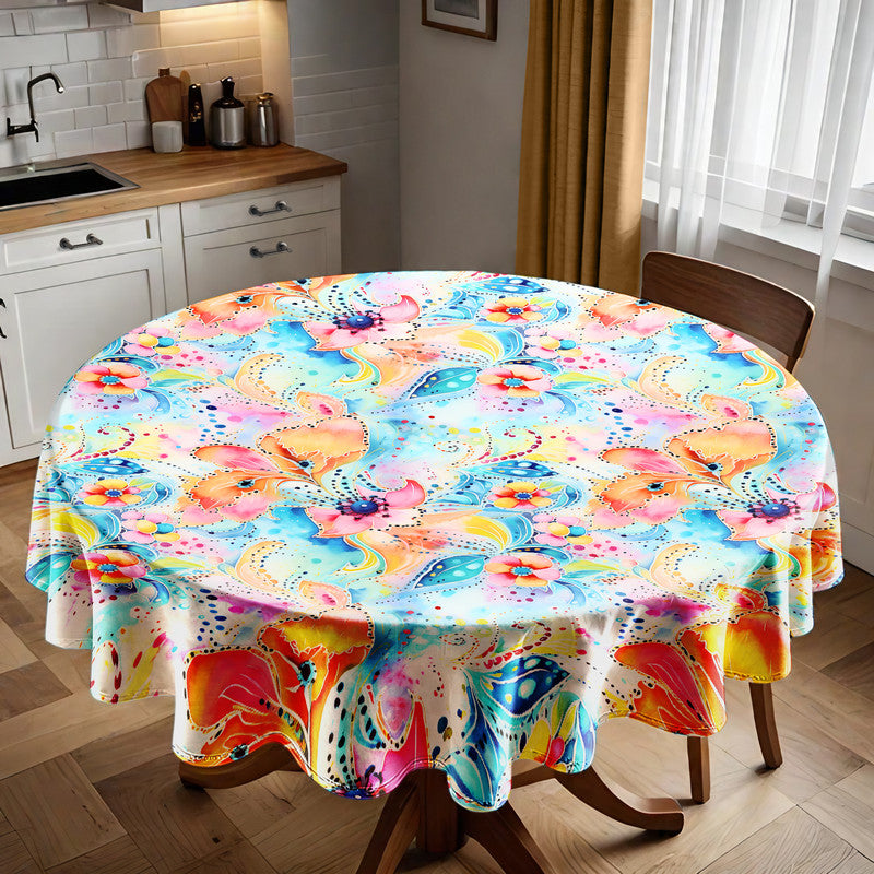Golden Yellow Round Tablecloth