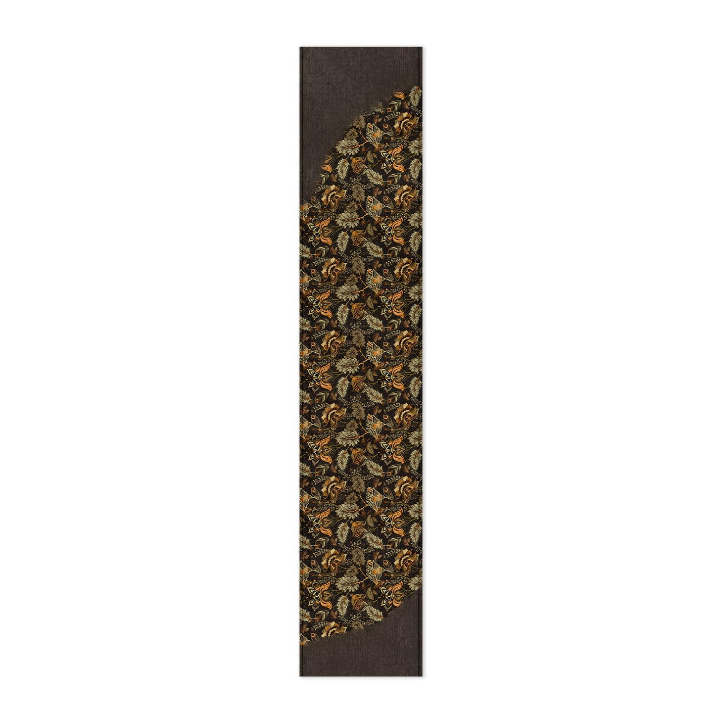 Golden Brown Floral Pattern Table Runner