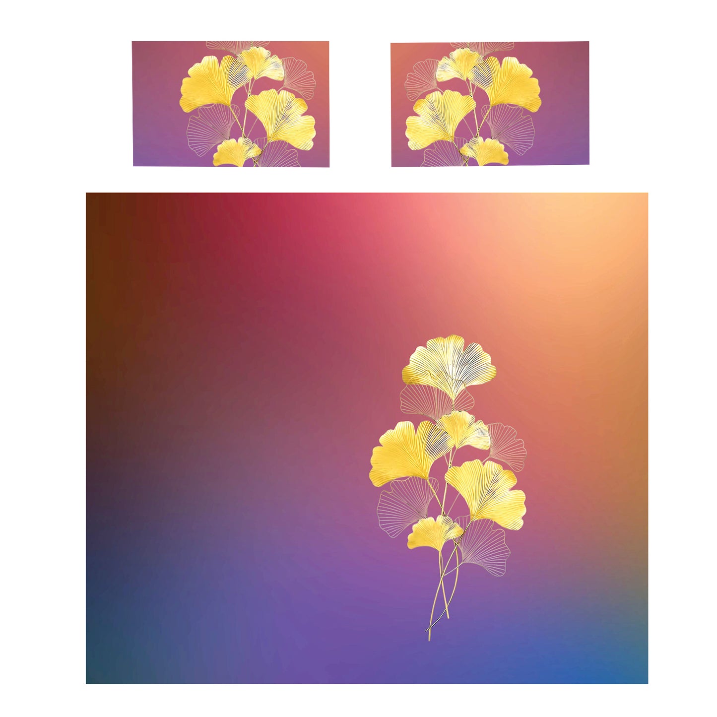 Golden Ginkgo Duvet Cover Set