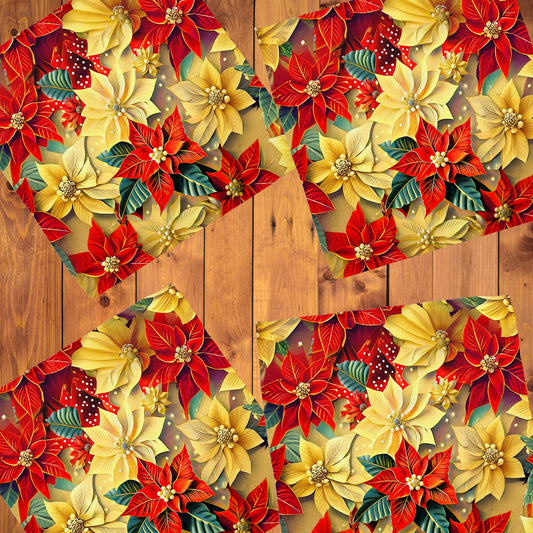 Golden Poinsettia Napkins