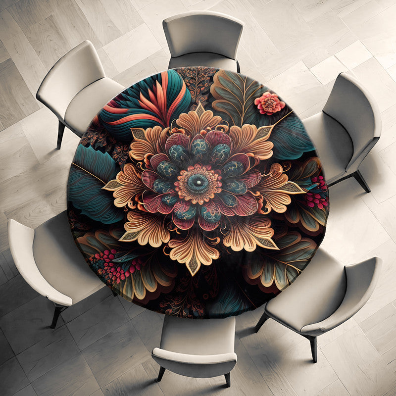 Gorgeous Floral Patterns Round Tablecloth