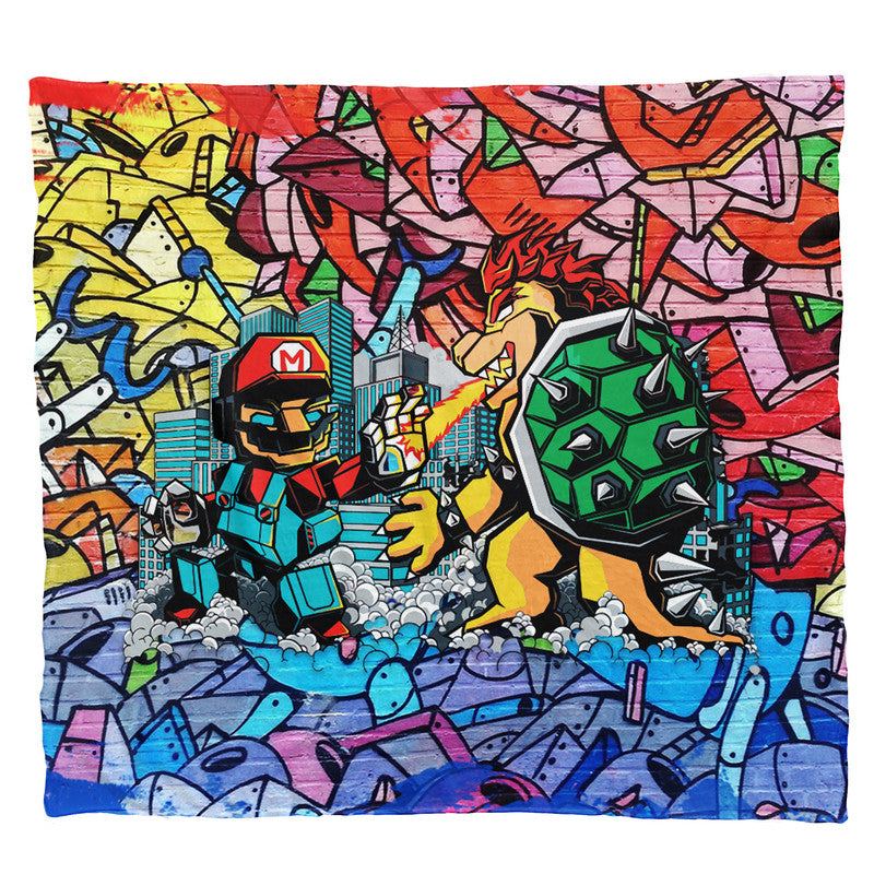 Graffiti Mario Light Weight Fleece Blanket